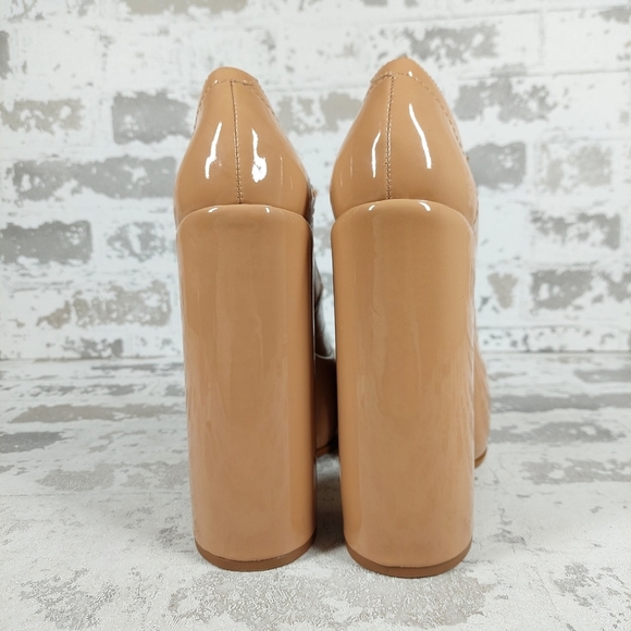 New Schutz Zayne New Pressego Tan Patent Leather Platform Mary Jane Pumps T312 - Picture 9 of 13